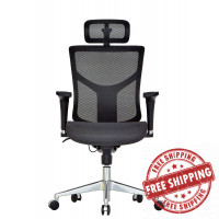 GM Seating Dreem  II Mesh Series Executive Hi Swivel Chair Chrome Base with Headrest,